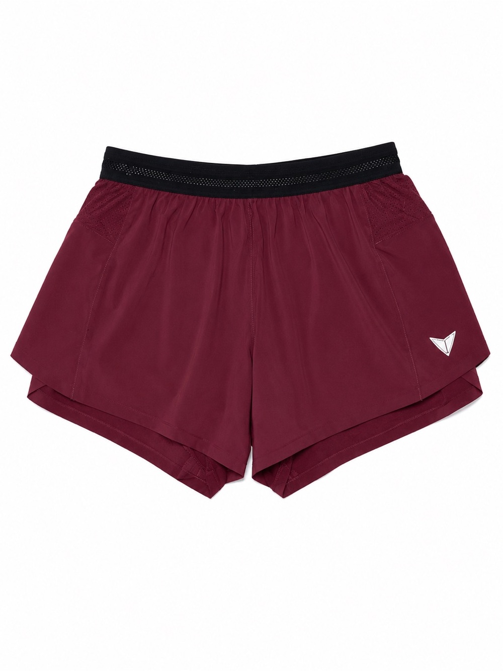 Women’s KORSA Maroon Athletic Shorts with Black Waistband